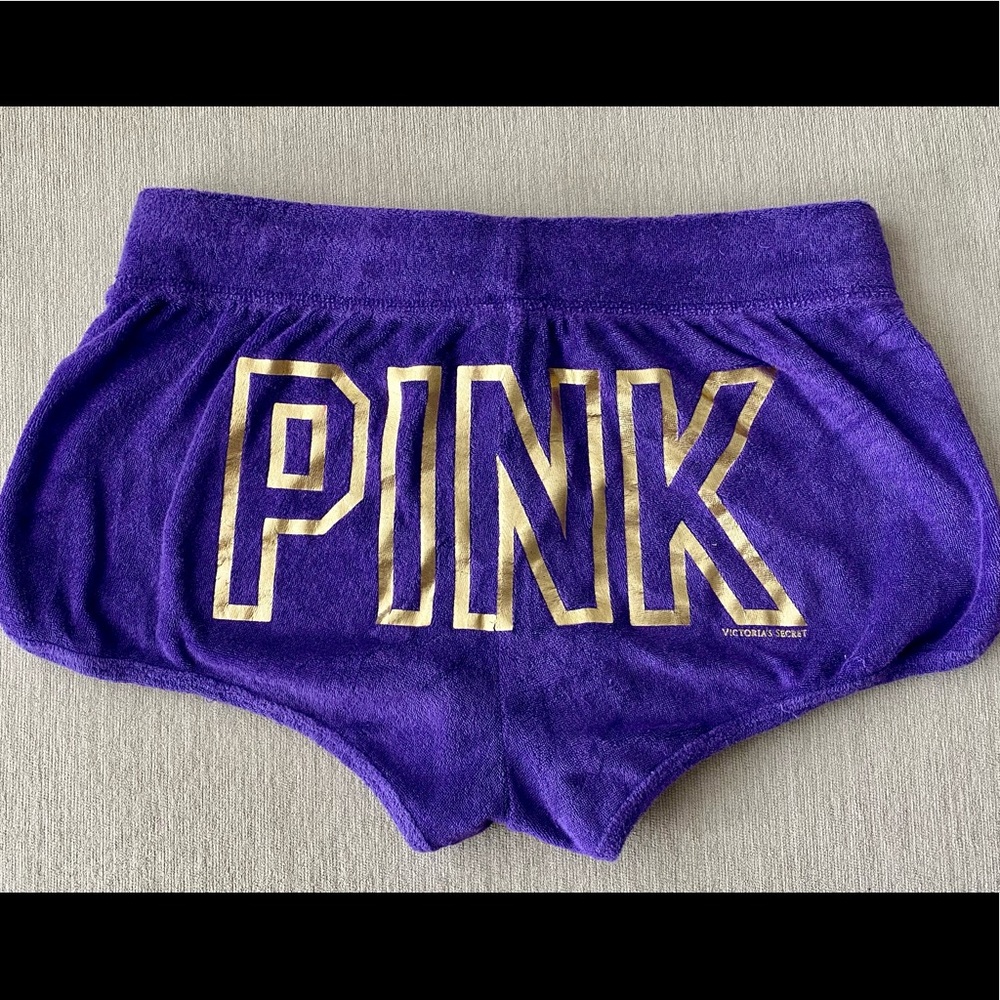 Pink terry cloth shorts